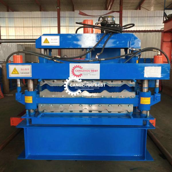 Galvanized Steel Profile Roman Roof Tile Roll Forming Machine Gearbox Driven