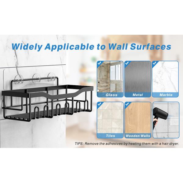 No Drilling Large Capacity Rustproof Stainless Steel Bathroom Organizer Bathroom Shower Shelves for Inside Shower Rack