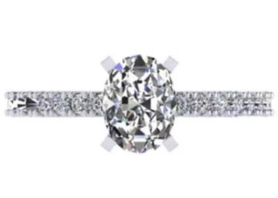 Corte redondo 1,5 tamaño oval del peso OV8×6MM de Diamond Ring 2.45g del quilate para el compromiso