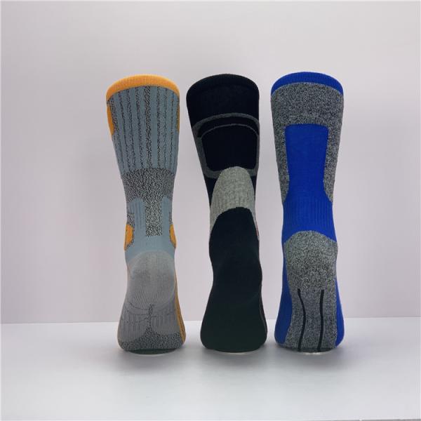 Breathable Sport Long Socks for Men Thick Anti Slip Sports Socks in Orange