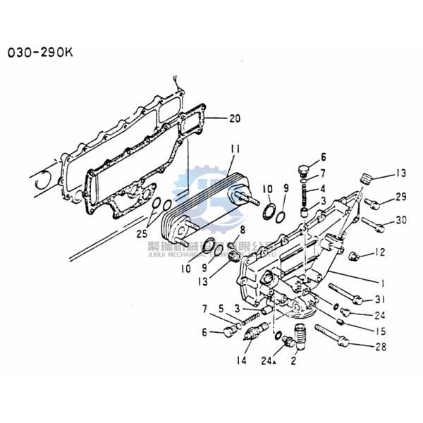 Клапан маслянного охладителя машинного масла электрических частей экскаватора VAME084614 для SK200-6 SK230-6E