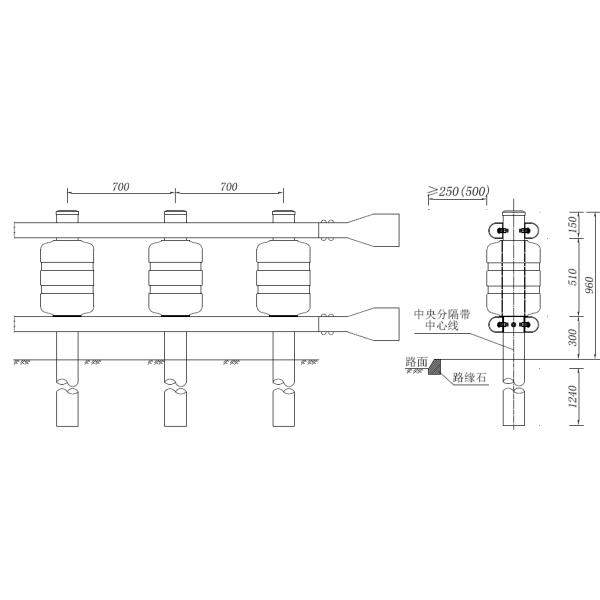 Защита от дорожного движения с помощью рельсового ограждения с горячим оцинкованным покрытием