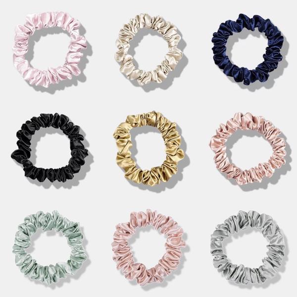 Silk Scrunchies For Hair 100% Mulberry Silk Ties For Curly Hair Scrunchies Prevent Breakage