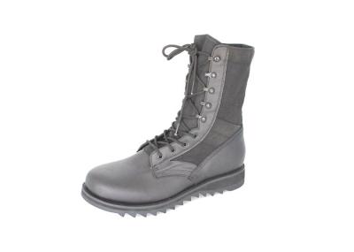 PU Coated Dms Military Boots , Mens Black Leather Military Style Boots Rubber Outsole