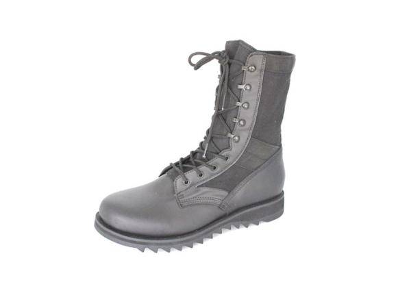 PU Coated Dms Military Boots , Mens Black Leather Military Style Boots Rubber Outsole