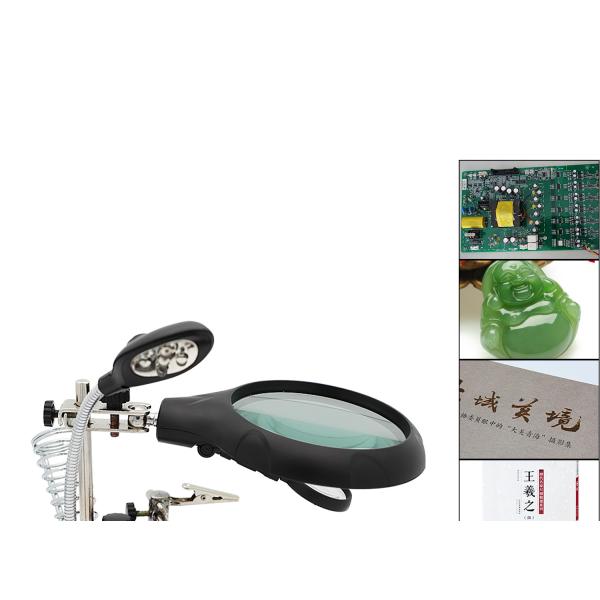 Лупа TOKTOS для верстака с зажимом объектива света 3.5X-12X СИД вспомогательным