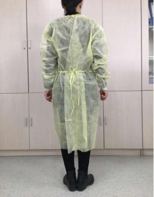 Vestido cirúrgico do isolamento descartável barato azul não tecido médico por atacado dos PP do hospital