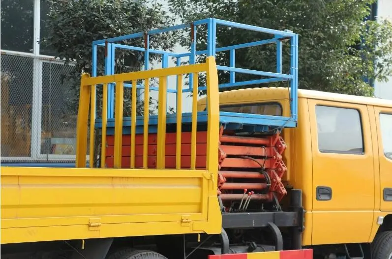 Dongfeng 6 Wheeler Scissor Hydraulic Truck Mounted Ladder 8m 10m 12m