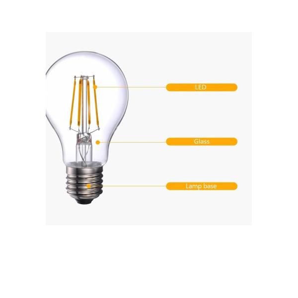 High Lumen 12V 8W E27 A60 Edison Bulb for Work Function and Decorative Lighting Needs