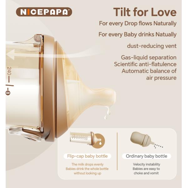 Горячая продажа Противо падения 180ML Flip-cap Молоко для младенцев бутылки для младенцев Продукты с медленным потоком Силиконовый сосок