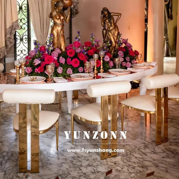 New Design Event Gold Stainless Steel Dining Wedding Chair for Wedding Furniture Rental
