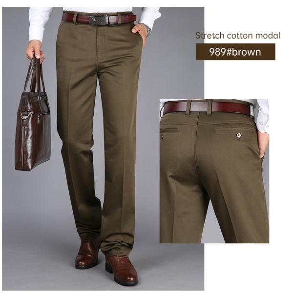 Классические прямые штаны для мужчин с дополнительным размером и хлопчатобумажной тканью