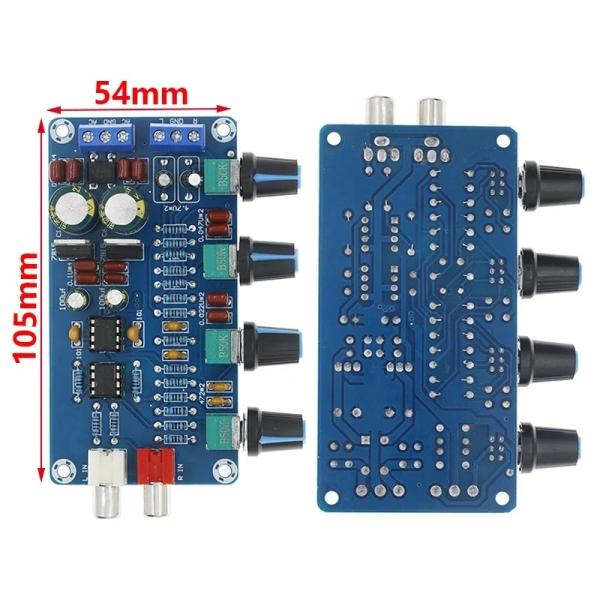 4-Channel Home Amplifier NE5532 Stereo Preamp Module with Tone Control Circuit