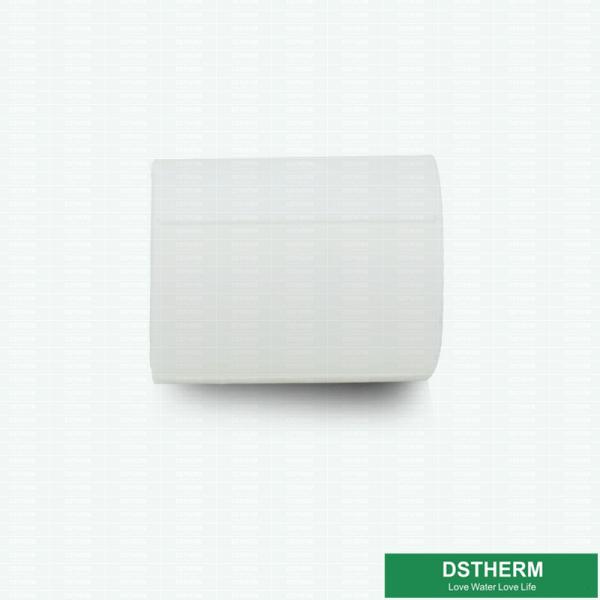 Round Head Code White PPR Plastic Water Pipe Fittings Coupler With Smooth Surface