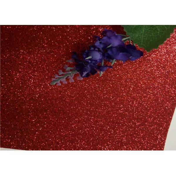 Magenta Red Glitter Fabric For Dresses , Cold Resistance Shiny Glitter Fabric
