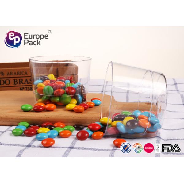Clear Plastic Dessert Containers 250Ml Round Shape Disposable Dessert Cups
