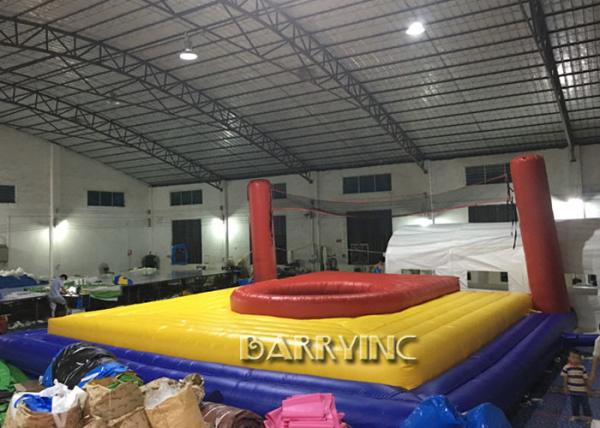 Vinyl Material Castle Type Inflatable Football Court Bossaball For Children / Adult