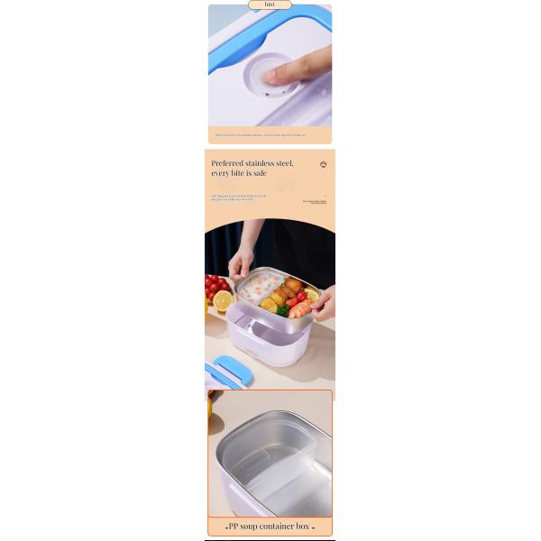 Convenient Square Shape Plastic Compartment ODM Cute Stainless Steel Thermos Lunch Box