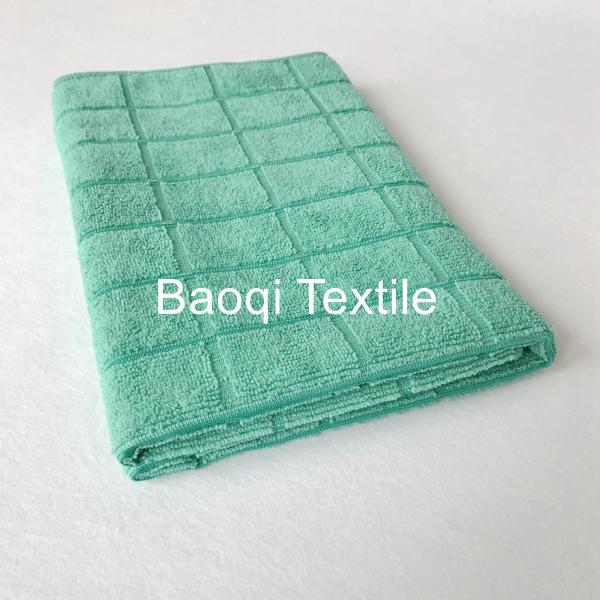 Green  260gsm solid microfiber dish rags，tea towels wipes,double side kitchen cleaning rags size 40*60cm