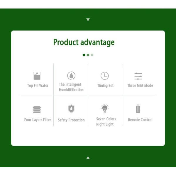 Увлажнитель таймера света ночи 7 цветов автоматический отключенный для большой цистерны с водой комнаты 5.5L