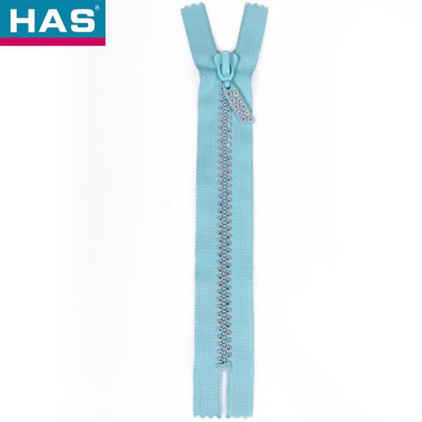 Versatile Diamond Teeth Zipper For Clothing Decoration Closed Tail Design