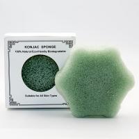 A esponja Konjac lavável Exfoliator do chá verde de pele sensível enfrenta o limpador facial da lavagem