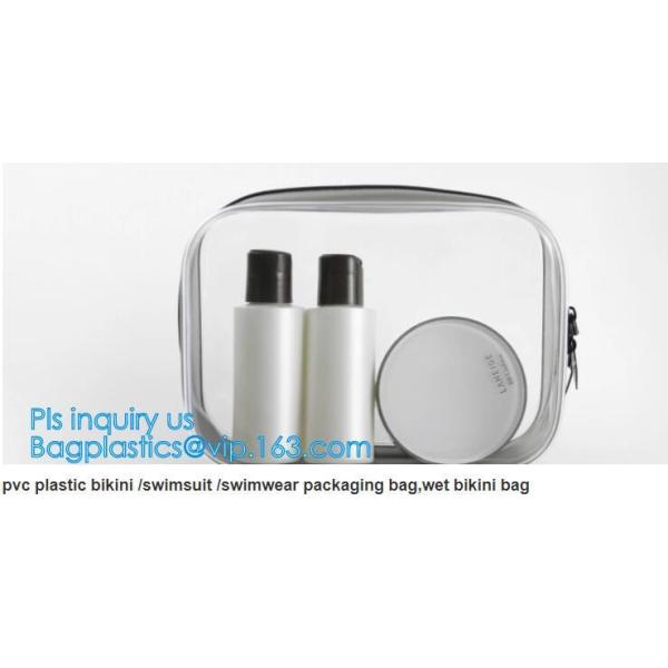 recyclable travel PVC cosmetic bag travel set bag, PVC Zip Lock Plastic Cosmetic Travel Packaging Bag, PVC Zipper Travel