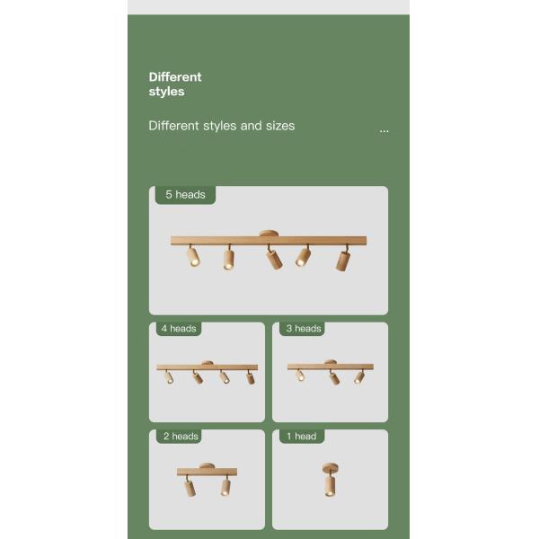 Wood Led Ceiling Lamp With Spot Lights For Living Room Bedroom Corridor Home track lighting(WH-WA-46)