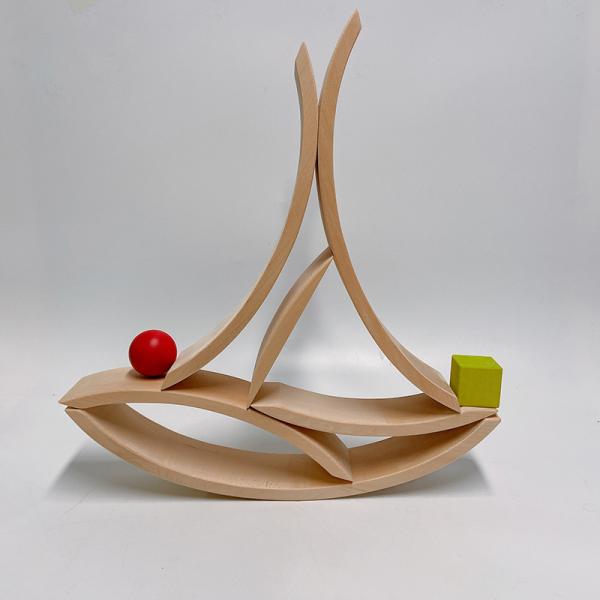 L'arc-en-ciel 35.5cm a coloré le grand bébé en bois de blocs constitutifs