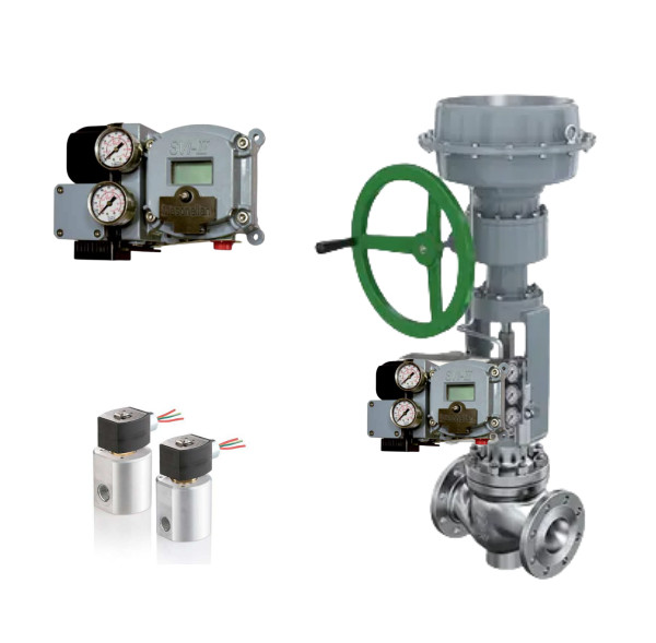 Smart Valve Positioner SVI1000/SVI2 And ASCO Solenoid For Pneumatic Control Ball Valve