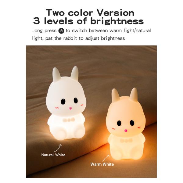 Controle de toque Custom Casa Decorativa Luz luminosa Coelhos Lâmpada Animal Luz noturna LED