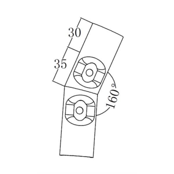 2.5 мм толщины Металлические трубы соединитель штамповки 160 градусов Металлический соединение ISO9001