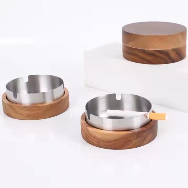 Eco-Friendly Wooden Ashtray Stylish and Sustainable Choice for Smokers. Handmade with High-Quality Wood.