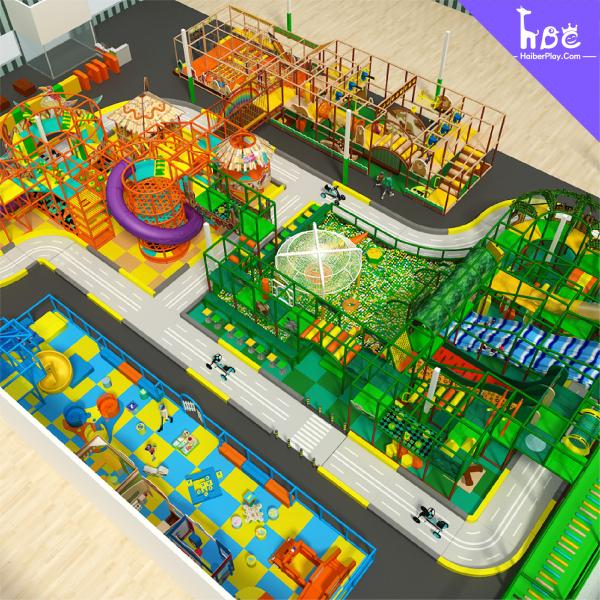 Custom Indoor Play Structure for Kids with Slides and Trampoline