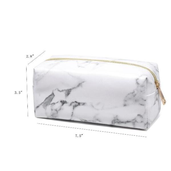 Gold Zipper Pencil Storage Case / PU Leather Pencil Pouch For Women