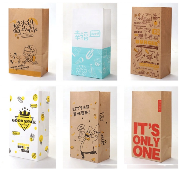 Flat Bottomed Folding Paper Packaging For Take Away Sandwich
