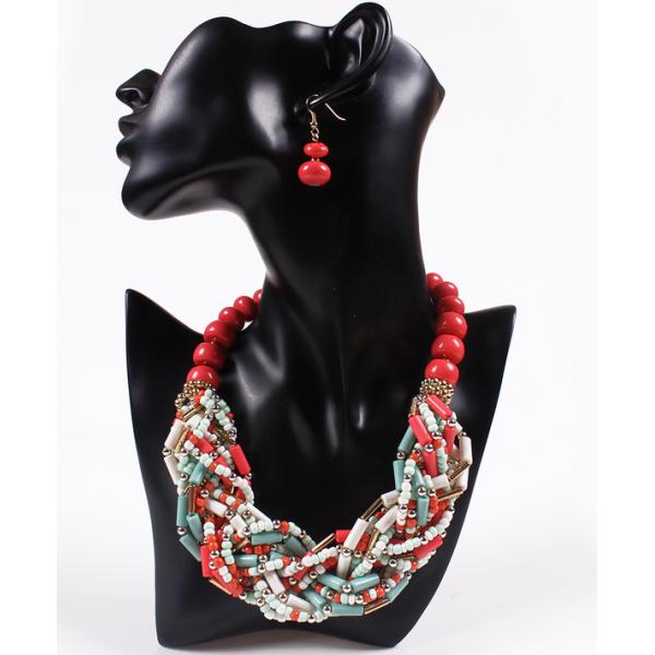 European and American fashion bohemian retro twist woven beads necklace / Necklaces