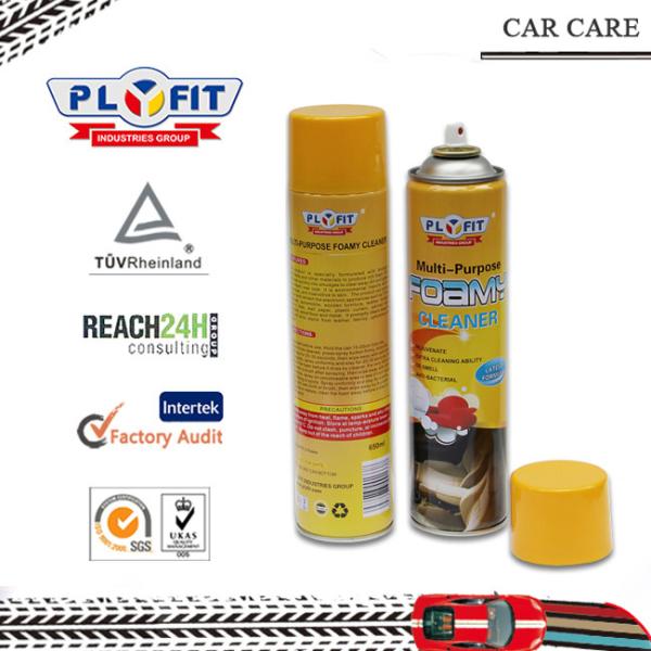 Productos de detalle interiores del coche de Plyfit, espray multi del limpiador de la espuma del limón del perfume del propósito 650ML no abrasivo