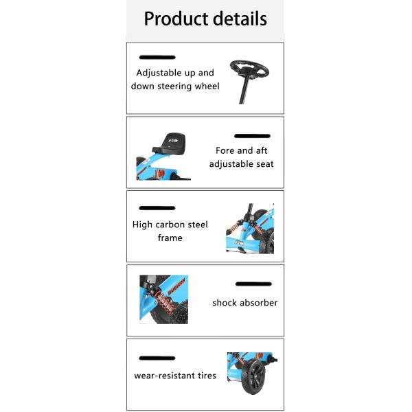 Custom Kids Outdoor Entertainment Children Four Wheel Electric Pedal Race Car Go Kart