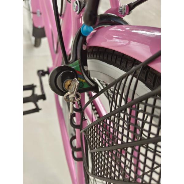 24 pouces vélo de ville vélo de ville à vitesse unique frein à disque avec dynamo lumière