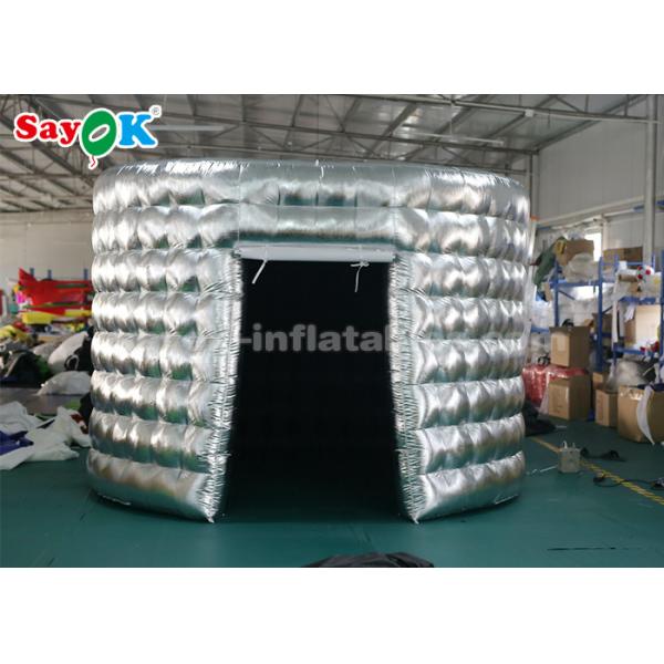 Event Booth Displays External Silver / Black Oval Inflatable Picture Booth With Blower 3.3*2.5*2.4m