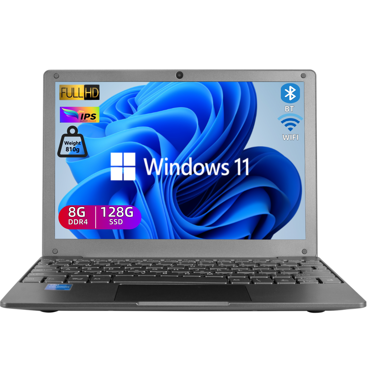 10.1 Inch Slim Portable Laptop with Intel N4000 Dual Core Processor and 128GB SSD for Home & Student