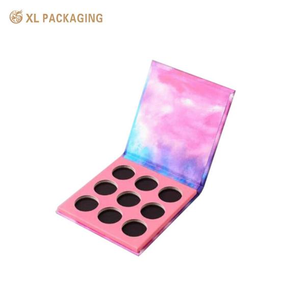 XL Packaging Custom Packaging Box Factory Magnet Closure Makeup Cosmetics Eye Shadow Palette With Mirror Gold Luxury Cosmetic Packaging Handmade Accept