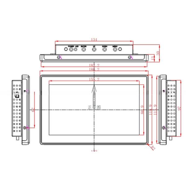 Rugged Industrial Embedded Open Frame 7 Inches Black Pure Flat Capacitive Touch Screen LCD Monitor 12V 24V