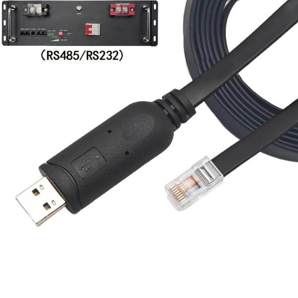 Cabo de série USB para RS232 RJ12 8P8C bateria de lítio de nova energia Cabo de depuração de configuração de comunicação RS232