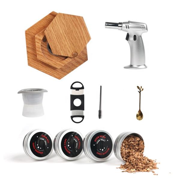 Kit de coctelería de madera para fumadores
