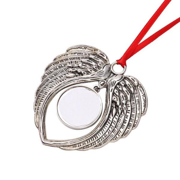 Sublimation Personalized Gift Metal Sublimation Angel Wing Pendant For Decor And Souvenirs