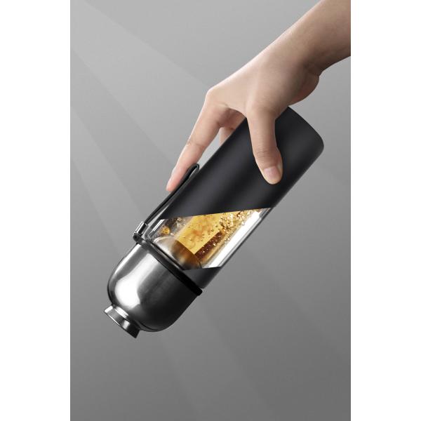 400ml Stainless Steel Double Wall Glass Tea Tumbler Infuser With Magnetic Filter