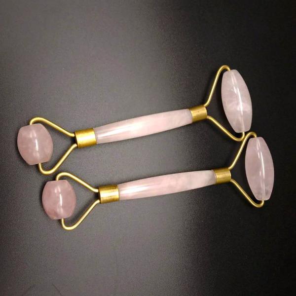 Anti Aging Facial Roller and Guasha Set Real 100% Jade Roller for Face Massager Reduces Wrinkles Rose Quartz Body Massager