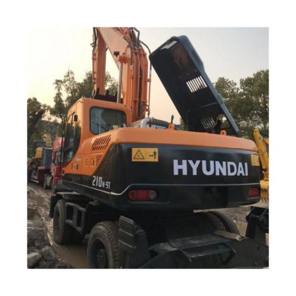 Excavadora de rodas Hyundai 210W usada 21 toneladas Robex 210 Excavadora R210W-9 em 2019 ano
